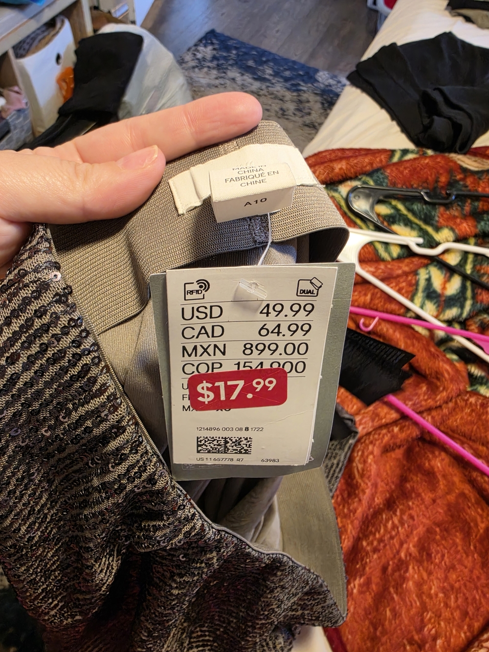 H&M Silver Sequin Wide-Leg Pants - Picture 5 of 7